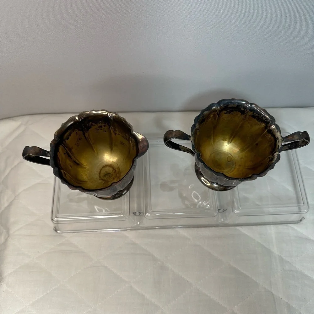 I gave Early American International Company Sugar And Cream Set Silver Plated